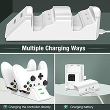 Load image into Gallery viewer, Controller Charger for Xbox one, Controller Charging Station Compatible with Xbox One/One X/One S/One Elite, Dual Charging Dock with 2 x 1200mAh Rechargeable Battery Packs-White