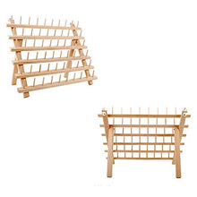 Load image into Gallery viewer, NW Wooden Thread Holder Sewing and Embroidery Thread Rack and Organizer Thread Rack for Sewing with Hanging Hooks(60-Spool)