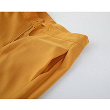 Load image into Gallery viewer, GoodLock Women High Waist Pants OL Loose Stretch Wide Leg Long Pants Palazzo Trousers (Yellow, Small)