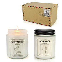 Load image into Gallery viewer, Double Gift Home Scented Candles, Aromatherapy Candles Made with Soy Wax and Essential Oil - 15Oz 50 Hours Burn Long Lasting Scented - Lavender, Lemon & Verbena