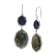 Load image into Gallery viewer, Silpada 'Lapis of Luxury' Natural Lapis & Labradorite Drop Earrings in Sterling Silver