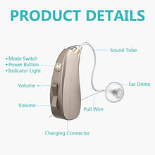 Load image into Gallery viewer, Coniler Smart Hearing Amplifier with Digital Noise Reduction,Rechargeable Sound Aids with Double Charging Holes Suitable for Adults and Seniors (Only1 Aid)