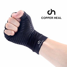 Load image into Gallery viewer, COPPER HEAL Arthritis Compression Gloves - Copper Glove for Rheumatoid Arthritis, Carpal Tunnel, RSI , Osteoarthritis & Tendonitis - HALF Finger