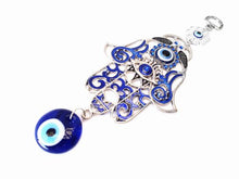 Load image into Gallery viewer, Betterdecor Blue Evil Eye Hamsa Hand Wall Hanging Ornament (with a Pouch)-023
