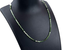 Load image into Gallery viewer, Natural Green Tourmaline Round Gemstone Dainty Full Beaded Choker Necklace, Birthstone, Gift for Women, Healing Crystals, Handmade Jewelry in Rhodium Plated 925 Sterling Silver Chain 18 inch