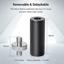 Load image into Gallery viewer, SMALLRIG Standard 15mm Micro Rod 1.5 Inches Long with 1/4" Male Female Thread for Clamp Mount - 915
