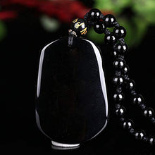 Load image into Gallery viewer, Pure Natural Zodiac Necklace Pendant Made of Obsidian Gemstone Horoscope Animal Sign Amulet (Tiger,Enthusiastic)
