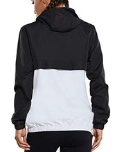 Load image into Gallery viewer, BALEAF Women's Half Zip Running Cycling Jacket Water-Resistant Lightweight Windbreaker Track Hoodie Drawstring Pockets White Zip L