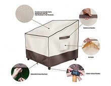 Load image into Gallery viewer, F&J Outdoors Waterproof Patio Chair Covers UV Resistant Eco-Friendly Fabric Outdoor Lounge Chair Straight Back Chair Covers, 33Wx34Dx32H inch,Beige+Brown,2Pack