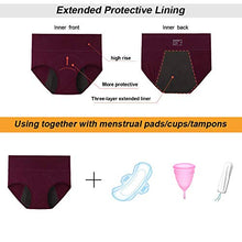 Load image into Gallery viewer, INNERSY Womens Menstrual Period Panties High Waist Cotton Postpartum Underwear 3 Pack(X-Large, Dark Red&Navy&Gray)