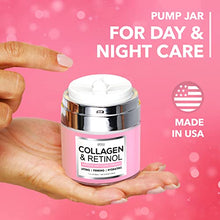 Load image into Gallery viewer, Collagen Cream For Face with Retinol - Anti Aging Face Moisturizer - Day & Night Wrinkle Cream - Hyaluronic Acid & Vitamin A+E - Natural Firming Cream for Women and Men - Hydrating Lotion for Fine Lines - 1.7 oz