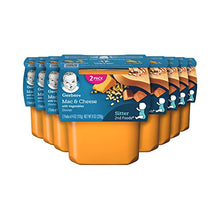 Load image into Gallery viewer, Gerber 2nd Foods Macaroni & Cheese with Vegetables Pureed Baby Food, 4 Ounce Tubs, 2 Count (Pack of 8)