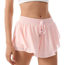 Load image into Gallery viewer, NEXSONIC Flowy Running Skirt Shorts for Women Gym Yoga Athletic Workout Biker Exercise Quick-Drying Comfy Lounge Skirts (Medium, Pink)