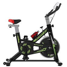 Load image into Gallery viewer, Indoor Cycling Bike Stationary Bicycle, Abdominal Exercise Machine w/LCD Monitor and Ipad holder for Home Cardio Workout, Adjustable Seat and Handlebar (Black)