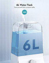 Load image into Gallery viewer, 6L Cool Mist Humidifiers Quiet Ultrasonic Humidifier 20-100 Hours, Easy to Clean, for Living Room Babies Room Bed Room Guitar Room 360° Nozzle (White)