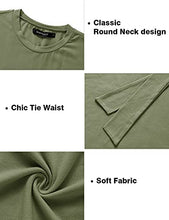 Load image into Gallery viewer, MEROKEETY Women's 2021 Fashion Ruched Tunic Dress Short Sleeve Tie Waist Bodycon Short Dress Lightgrey