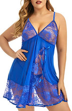 Load image into Gallery viewer, ADOREJOY Womens Babydoll Lingerie Set Plus Size Sleepwear(3XL,Blue)
