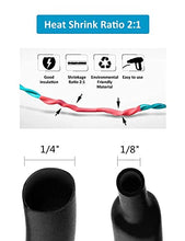 Load image into Gallery viewer, 650 pcs Black Heat Shink Tubing and 650 pcs Colorful Heat Shink Tubing Wire Shrink Wrap UL Approved Ratio 2:1 Electrical Cable Wire Kit