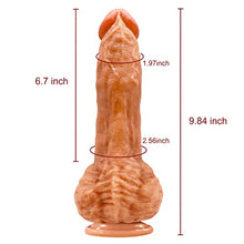 Load image into Gallery viewer, 10 Inch Lifelike Silicone Dildo Adult Sex Toys for Women or Men, Thick Anal Dildos with Strong Suction Cup Realistic Penis with Curved Shaft and Balls for Throat Trainer and G-spot Stimulation