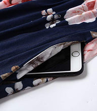 Load image into Gallery viewer, ZZER Women's Sleeveless Floral Racerback Loose Swing Casual Tunic Beach Long Maxi Dresses with Pockets (C3052RoyBlue,L)