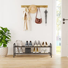 Load image into Gallery viewer, FANHAO 2-Tier Shoe Rack, 100% Stainless Steel Shoe Storage Organizer, Stackable 8-Pair Storage Shelf for Bedroom, Closet, Entryway, Dorm Room, 10.3" W x 31.5" D x13.2 H (Matte Black)