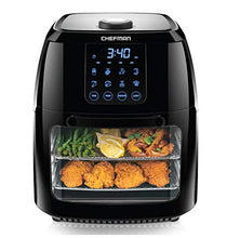 Load image into Gallery viewer, Chefman 6.3 Quart Digital Air Fryer+ Rotisserie, Dehydrator, Convection Oven, 8 Presets to Air Fry, Roast, Dehydrate, Bake & More, BPA-Free, Auto Shut-Off, Accessories Included, XL Family Size, Black