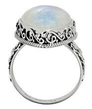 Load image into Gallery viewer, YoTreasure Rainbow Moonstone Ring Solid 925 Sterling Silver Gemstone Jewelry
