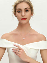 Load image into Gallery viewer, YL Round Halo Necklace Sterling Silver Dancing Diamond Solitaire Pendant Round Cubic Zirconia Jewelry for Women