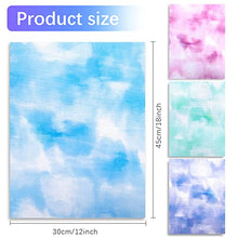 Load image into Gallery viewer, Pllieay 4 Pieces 4 Tie-dye Patterns Aida Cloth 14 Count Cross Stitch Fabric Embroidery Cloth, Soft Clouds Patterns, 12 by 18 Inch