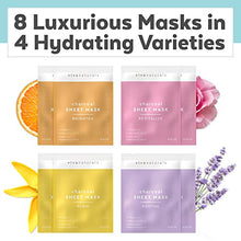 Load image into Gallery viewer, Face Masks Skin care - Charcoal Facial Mask with Collagen & Hyaluronic Acid for Glowing Skin, Dermatologist Tested Charcoal Face Mask for Moisturizing & Brightening (8 Sheet Masks)