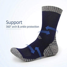 Load image into Gallery viewer, Petrala Hiking Socks Mens 13-15 Moisture Wicking Thick Padded Combed Cotton Sock Trekking Outdoor Performance 5 Pack