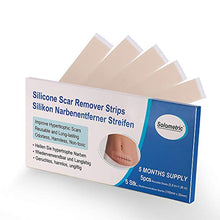 Load image into Gallery viewer, Silicone Scar Removal Sheets 5 Month Supply,Reduce C-Section Stretch Mark Acne Burn Keloid Surgery Scars,Soft Adhesive Fabric Strips, 5.9"x1.38", 5 Reusable Sheets