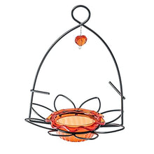 Load image into Gallery viewer, Birds Choice OFF Oriole Flower-Shaped Feeder w/Heart Ornament, Oriole Nectar & Jelly Feeder, 3oz Capacity, Orange