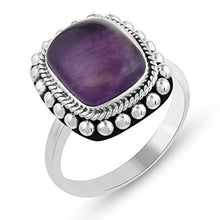 Load image into Gallery viewer, Genuine Gemstone .925 Sterling Silver Amethyst Ring | Valentine Gifts for Her