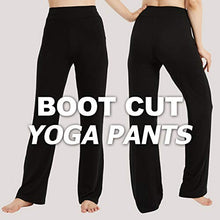 Load image into Gallery viewer, FELEMO Black Bootcut Flare Yoga Pants for Women Loose Fit High Waisted Yoga Sweatpants for Women Bootleg Work Pants Plus Size Maternity Lounge Pants Tummy Control Soft Bootcut Workout Pants Black XXL
