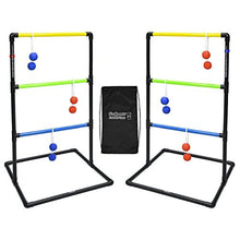 Load image into Gallery viewer, GoSports Pro Grade Ladder Toss Indoor/Outdoor Game Set with 6 Soft Rubber Bolo Balls, Travel Carrying Case and Score Trackers, Black