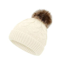 Load image into Gallery viewer, Durio Baby Hats Knit Baby Girl Hats Warm Thick Baby Girl Winter Hat Cute Toddler Hat Girl Boy H Ivory White & Gray & Pink & Khaki One Size