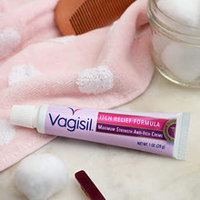 Load image into Gallery viewer, Vagisil Maximum Strength Feminine Anti-Itch Cream with Benzocaine for Women, Helps Relieve Yeast Infection Irritation, Gynecologist Tested, Fast-acting, Soothes and Cools Skin, 1 oz