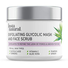 Load image into Gallery viewer, Exfoliating Glycolic Face Mask & Scrub - Acne & Blackhead Treatment for Brightening and Exfoliation with Turmeric & Vitamin C - Natural AHA Enzyme Exfoliant for Scars & Glowing Skin
