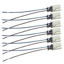 Load image into Gallery viewer, 6pcs G9 Base Socket Ceramic Lamp Holder Halogen Lamp Holder with 9" Leads G9 Connector LED Aging Test Lamp Bracket