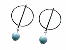 Load image into Gallery viewer, AZIEL 925 Sterling Silver Earrings Natural Larimar Gemstones