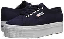 Load image into Gallery viewer, Superga Women's 2790 Platform Sneaker, Navy, 39.5 Medium EU (8.5 US)