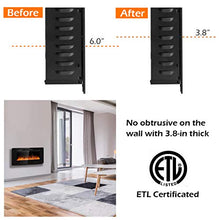 Load image into Gallery viewer, Tangkula 36 Inches Recessed Electric Fireplace, in-Wall & Wall Mounted Electric Heater with Adjustable Flame Color & Speed, Remote Control, Touch Screen, 750-1500W (36 Inches)