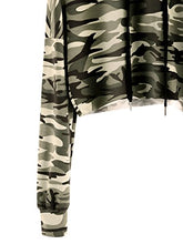 Load image into Gallery viewer, MakeMeChic Women's Long Sleeve Casual Printed Sweatshirt Crop Top Hoodies Camo XL