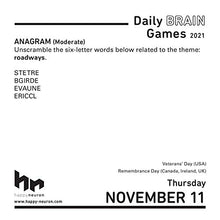 Load image into Gallery viewer, Daily Brain Games 2021 Day-to-Day Calendar