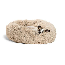 Load image into Gallery viewer, Best Friends by Sheri The Original Calming Donut Cat and Dog Bed in Shag Fur Taupe Small 23x23