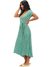 Load image into Gallery viewer, Billabong Women's WRAP Front MIDI Length Dress, Island Green, M