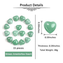 Load image into Gallery viewer, Jovivi Healing Crystal Natural Green Aventurine Love Heart Stones Bulk Pocket Worry Stone Gemstone Therapy Chakra Balancing Reiki Yoga Meditation Home Decoration, 0.6",Pack of 15