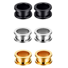 Load image into Gallery viewer, Oyaface 6 PCS Tunnels Screw Fit Plugs 10G-3/4" 3112L Stainless Steel Ear Gauges Expanders Set Body Piercing 16mm
