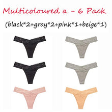 Load image into Gallery viewer, Underwear Women, T Back Low Waist See Through Panties Cotton Seamless Lace Thongs for Women